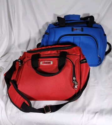 Delsey Carry-On Weekender Travel Duffle Bag w/ Strap Red/Black