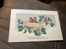 My Best Christmas Wish w/  Bird sitting on Holly branch