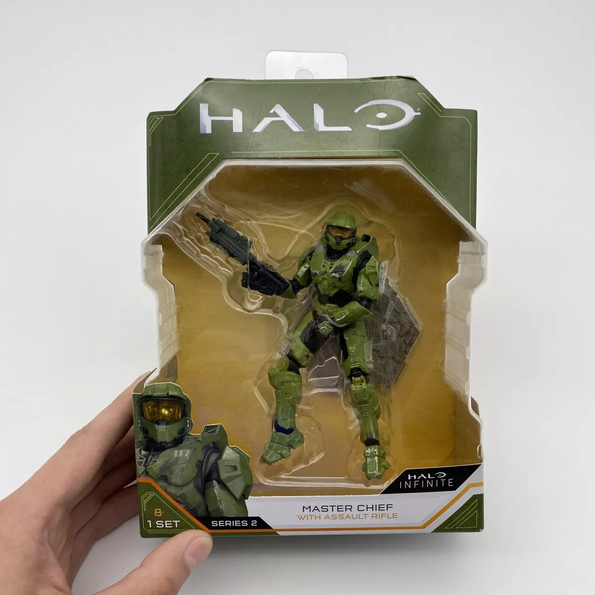 HALO INFINITE MASTER CHIEF FIGURE w/ ASSAULT RIFLE SERIES 2 NEW SEALED 4.5  INCH