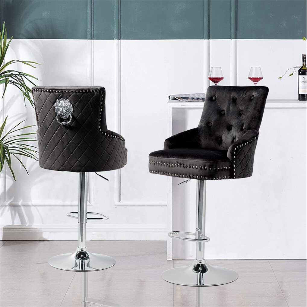 Kitchen Bar Stools Black Velvet Counter Height Black Velvet