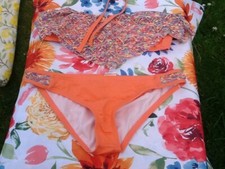 Peach/Orange Bikini Ruffle Top by Reef NEW no tags Size S/M