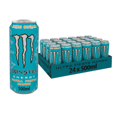 Monster Energy Ultra Fiesta Mango 24 x 500ml Zuckerfrei, 24 Dosen Energy Drink