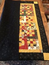 Christmas Quilt, 9 patch on point, Handmade 56" x 63", Ornament Design