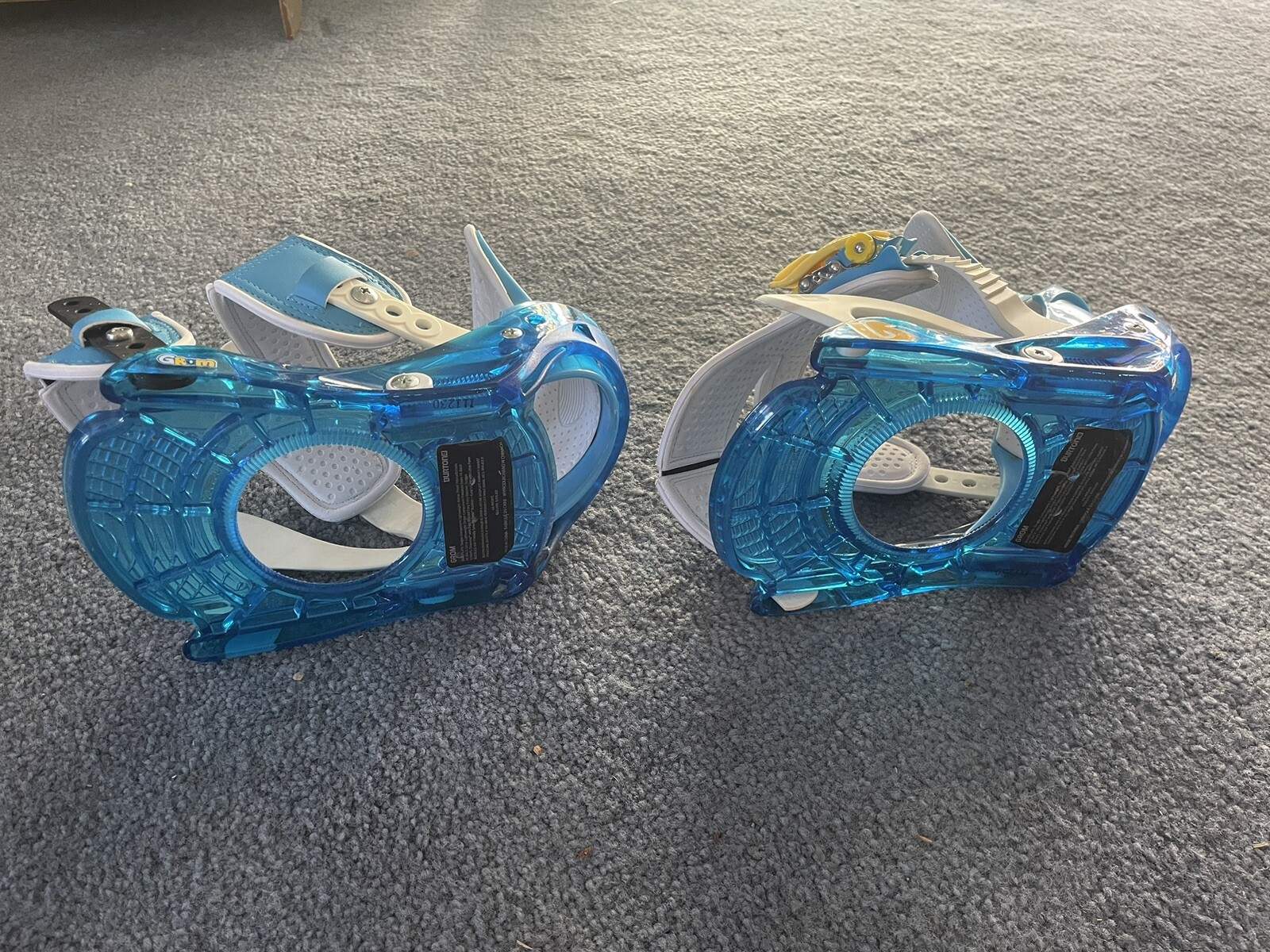 Burton Grom Snowboard Bindings Youth XS Blue Fits Kids Boot Size 1k-3k One Disc