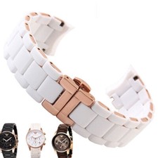 23/20mm RUBBER/STEEL fit Armani AR5889 AR5890 AR5905 AR5920 Watch Strap Band