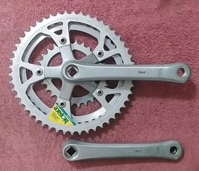 Vintage Shimano FC-B124 Crank Set 170 MM Biopace Triple 50/44/28