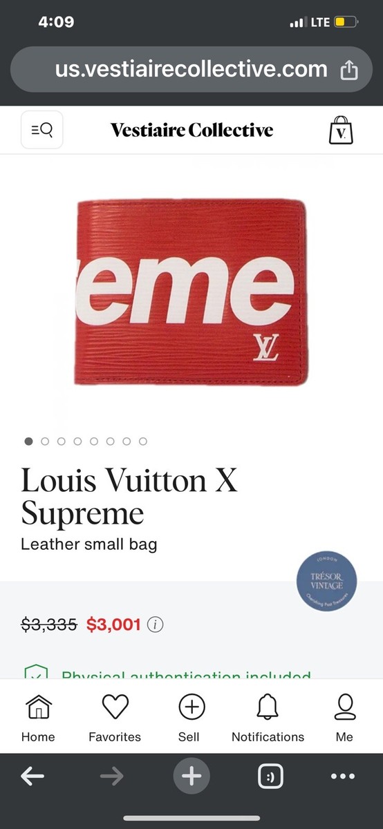 Supreme Louis Vuitton Wallet Authentic Red Textured USED Code Is