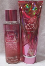 Victoria's Secret Fragrance Mist  Lotion Set Lot of 2 VELVET PETALS CANDIED