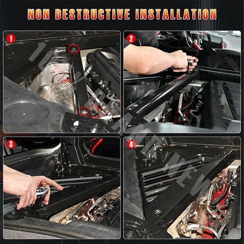 For Chevy Corvette C8 2020-24 Engine Bay Panel Cover Factory Style Carbon Fiber - Picture 14 of 14