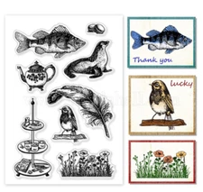 Retro clear stamps card clay NEW Free Ship