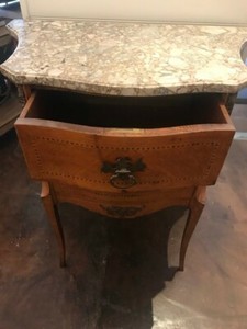 Vintage Antique Marble Top Mahogany End Table With 2 Drawers Ebay