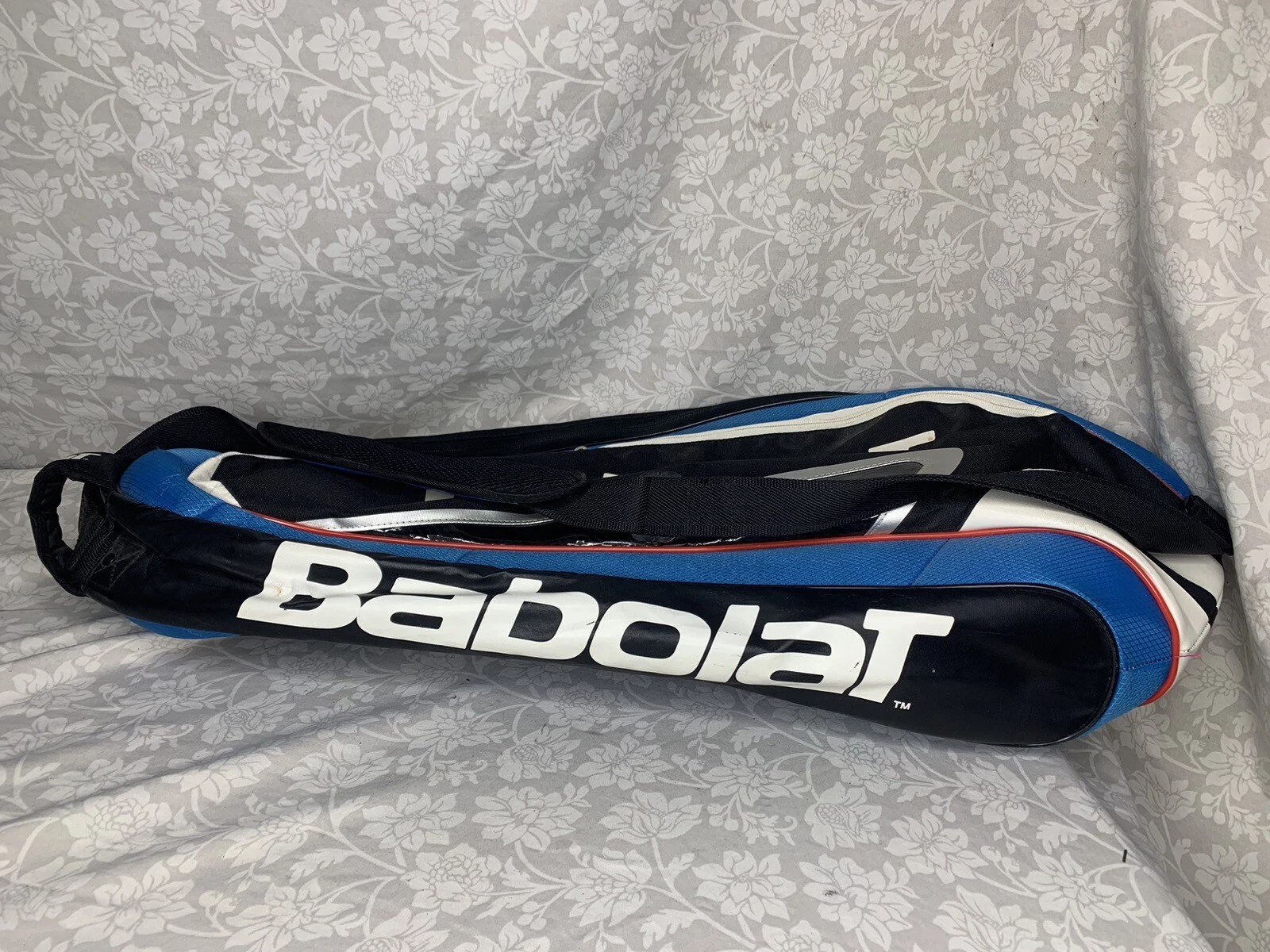 Babolat Team Tennis Bag Case 2 Racquets Blue Black Shoulder Strap