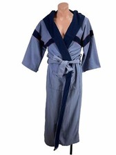 1950's VISCOUNT mens vintage robe Color Block Blue Red One Size