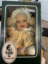 Geppeddo Cuddle Kids  Baby Doll Porcelain Face Plush (NWT Box)