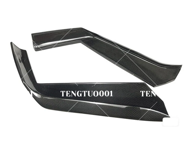 Borde divisor de esquina de parachoques delantero de fibra de carbono real para Ferrari 488 GTB Spider Foto 2 de 3