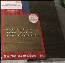 Celebrate it LED  NOEL  Wood Plaque Kit Handmade Holidays 10"X 10  NEW FAST SHIP