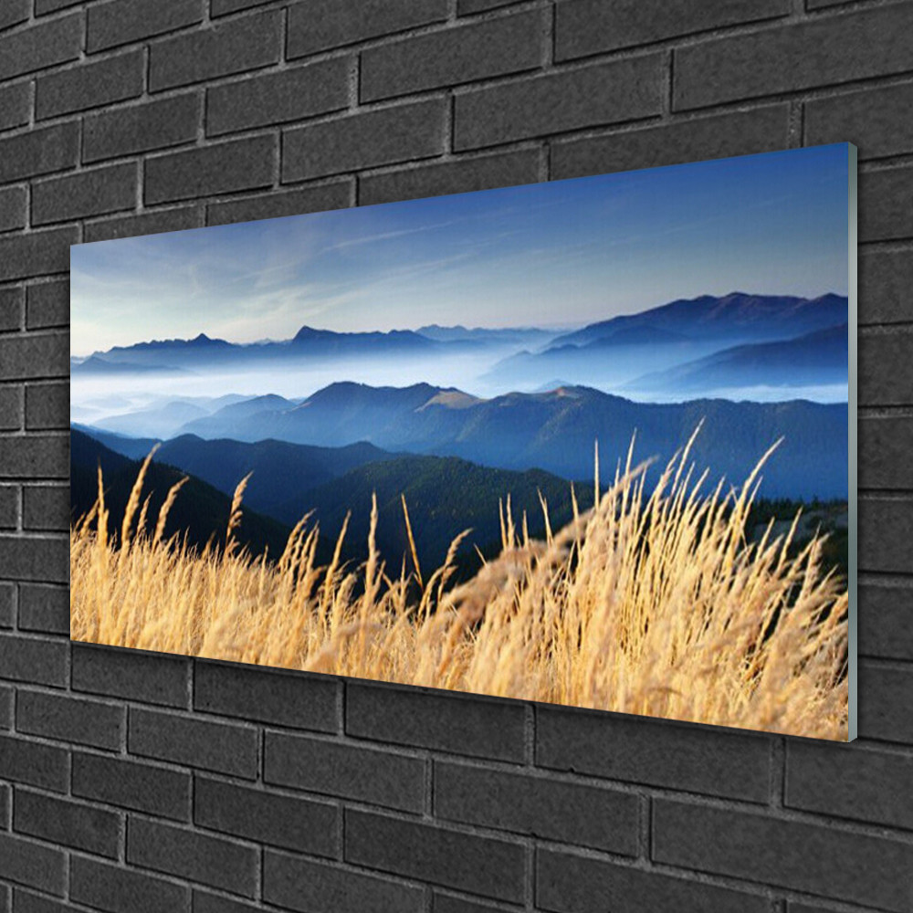 Tableau sur verre 100x50 cm Tulup Champ pour décoration murale