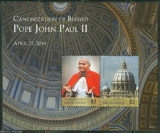 MICRONESIA 2014 - CANONIZATION OF POPE JOHN PAUL II SHEETLET  - MNH