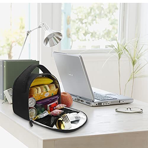 Isolierte Brotzeittasche Brotdose Kühltaschen Schwarz Brotzeittasche Tasche für Bento - Bild 3 von 6