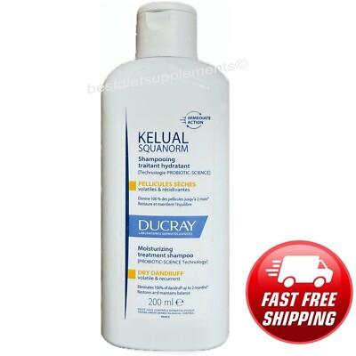 Ducray Kelual Squanorm Moisturizing Treatment Shampoo Dry Dandruff 200 ml 6.7oz