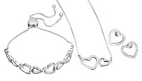 Equilibrium Jewellery Set Heart Silver Plated Necklace Bracelet Gift Box Equilibrium Jewellery Set Heart Silver Plated Necklace Bracelet Gift Box