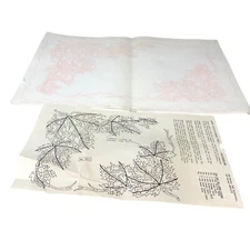 TRI CHEM 4 Placemats 3217 Fall Leave Liquid Embroidery Picture instructions Vtg