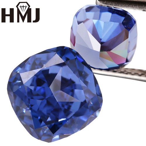 Cubic Zirconia Crushed Ice Cut AAAAA Cushion Square High Quality Carbon Diamond - Picture 26 of 30