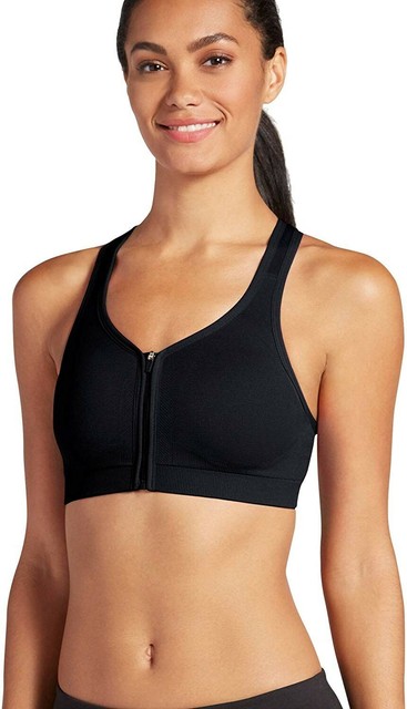 jockey zip front sports bra