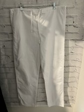Barco White Scrub Pants Drawstring Straight Leg Women's Size Small