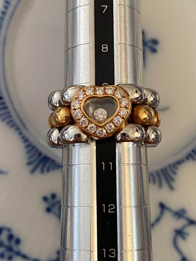 Chopard Happy Diamond Heart 1P Diamond 18k YG Stainless Ring