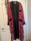 Vintage Longevity Hangzhou China Red Satin Silk Long Dressing Gown Robe Size 52 — photo 1