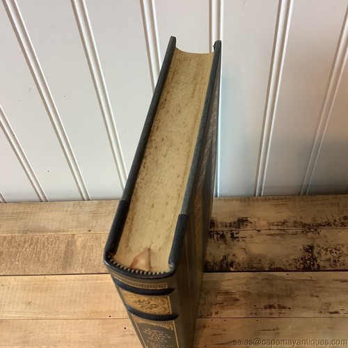 Two Years Before The Mast Book 1/4 Bound Leather Navy Blue w Gold Franklin Lbry - Picture 9 of 13