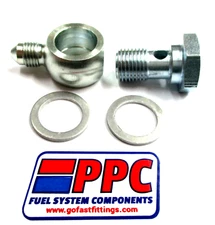 03 AN MALE FLARE to  1/2"-20 Banjo Bolt & 2 Alum Crush Washer  Master Cylinder 