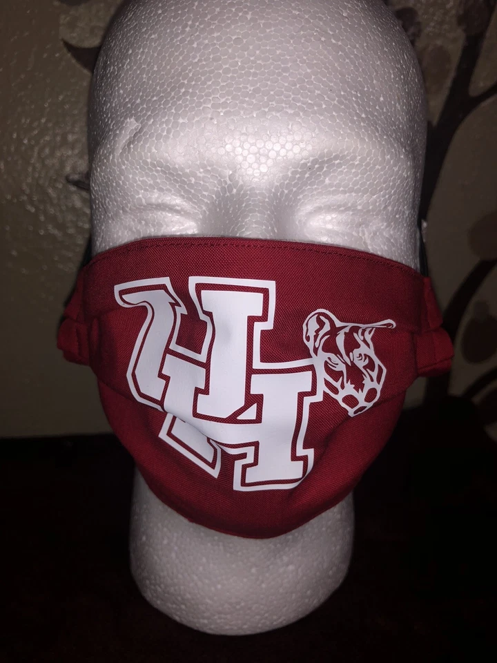 2 University Of Houston FACE MASK 3 PLEAT WASHABLE USA Made. Reversible U Of H - Image 3 of 4