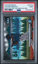 2024 Bowman Chrome Lazaro Montes Top 100 Mini Diamond /150 #BTP-84 PSA Mint 9
