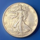 1945 Walking Liberty Half Dollar 90% Silver Coin 50c AU Almost Uncirculated