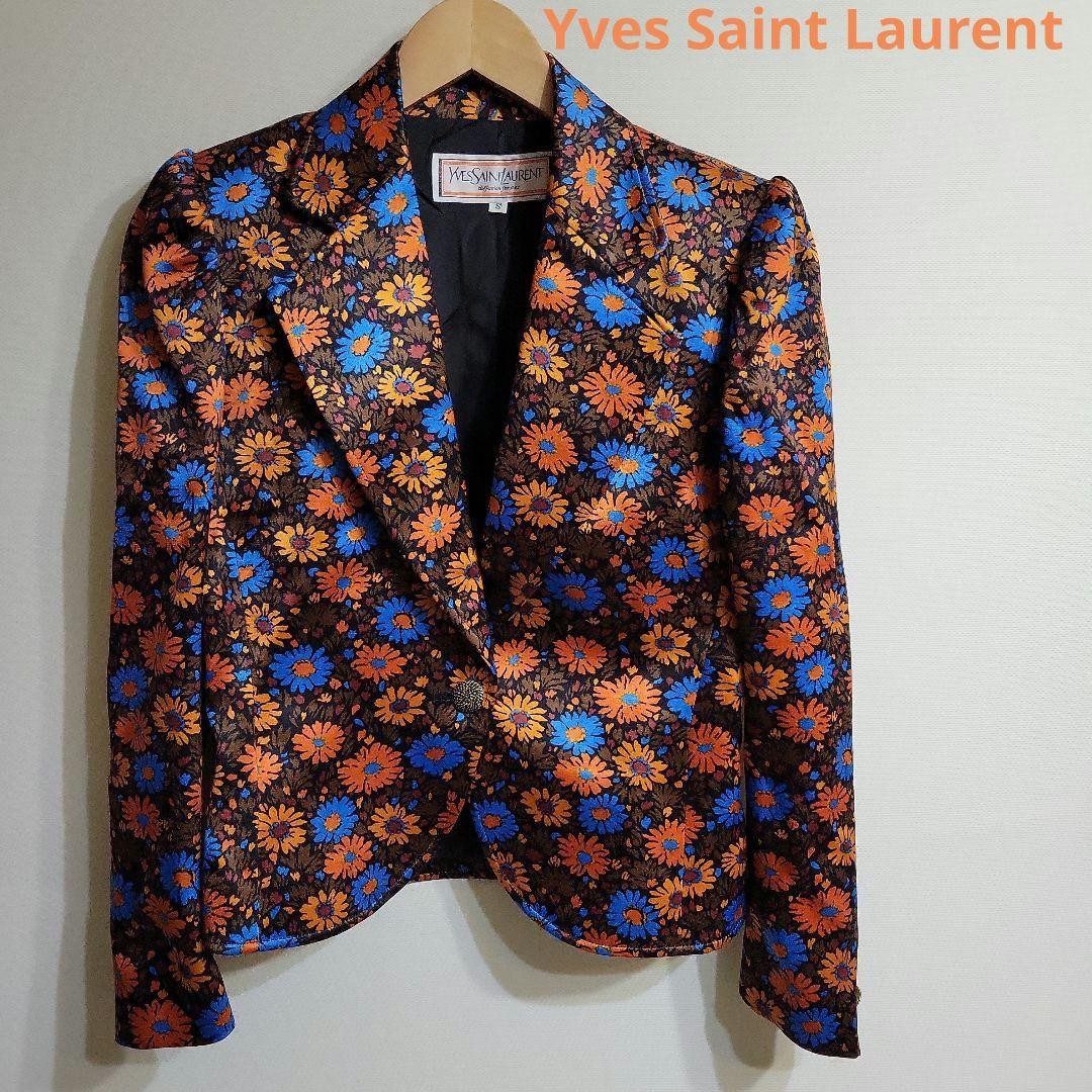 ジャケット・アウター RRvintage YvesSantLaurent jacket 95 M Yves Saint Laurent Floral Tailored Jacket Elegant Vintage S