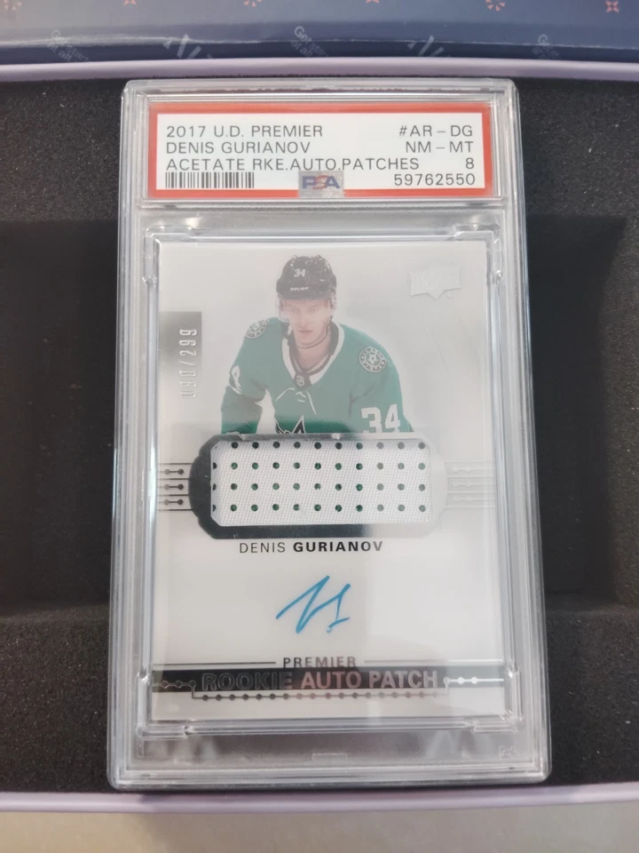 2017-18 UPPER DECK PREMIER RC AUTO 2-CLR PATCH DENIS GURIANOV /299 STARS - Image 2 of 3