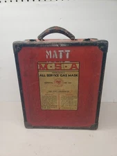 Vintage MSA Mine Safety Gas Mask Original storage Box With instructions.