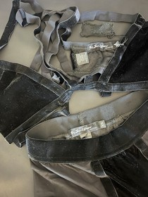 For Love & Lemons Skivvies Black Velvet Bra And Brief Set Sz Xtra Small