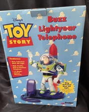 Vintage Brooktel Original Toy Story Buzz Lightyear Takeoff Rocket  Phone NEW!