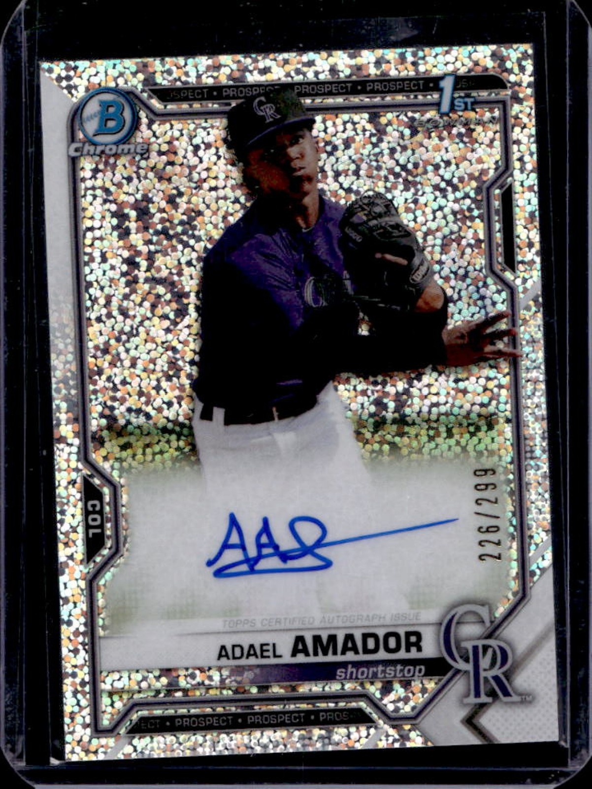 2021 Bowman Adael Amador Chrome Auto 1st Speckle Refractor #226/299