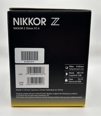 Nikon NIKKOR Z 35mm f/1.4 Lens Full Frame PRO Prime for sale