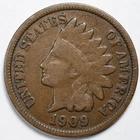 1909 Indian Head Penny Cent Very Good(VG)
