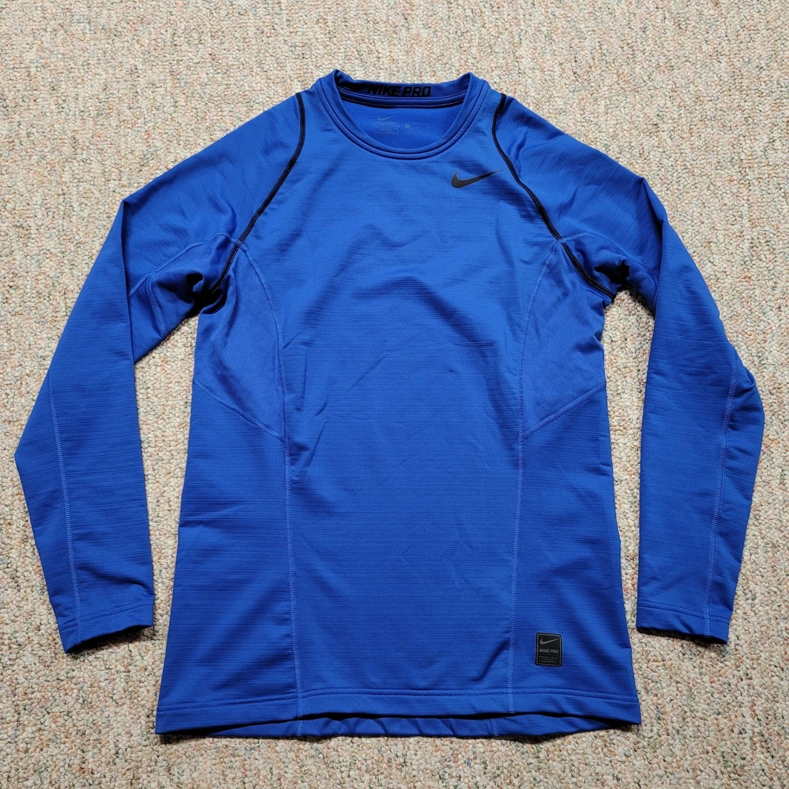 Nike Pro Hyperwarm Sweatshirt Mens Medium Blue Long Sleeve Base Layer Fitted Top