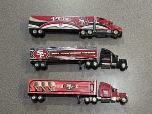Upper Deck San Francisco 49ers Tractor Trailer Truck 1:80 Diecast - LOT of 3