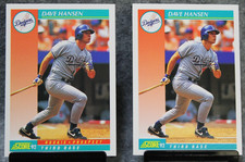 1992 Score Dave Hansen Rookie Prospect Card #754 Error & Base. rookie card picture