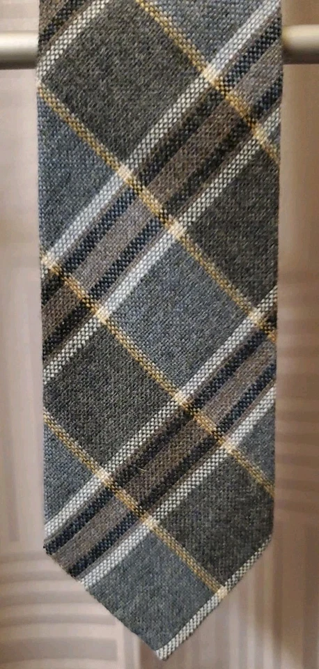 Corbata a cuadros de lana vintage Woolcrofter de Wembley para hombre Foto 3 de 4