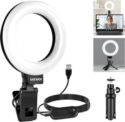 NEEWER BASICS 5'' Ringlicht für Videokonferenzbeleuchtung, Clip on 5'', schwarz