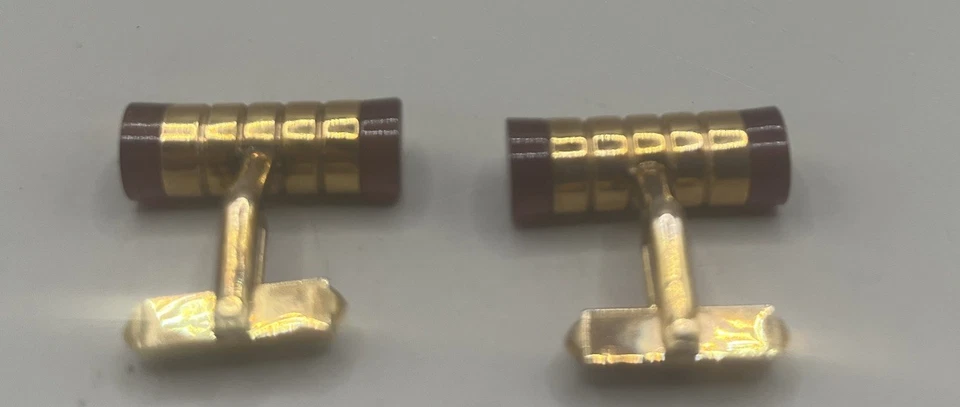 Anillos concéntricos Swank 1/20 12 kgf vintage con gemelos Lucite roja MARCADOS Foto 4 de 4